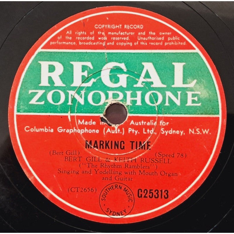 Bert Gill, Keith Russell  – My Pony And Me / Marking Time (Shellac, 10) (Very Good (VG))