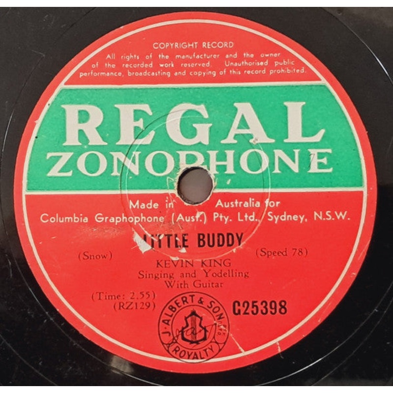 Kevin King  – Where The Old Red River Flows / Little Buddy (Shellac, 10) (Very Good Plus (VG+))