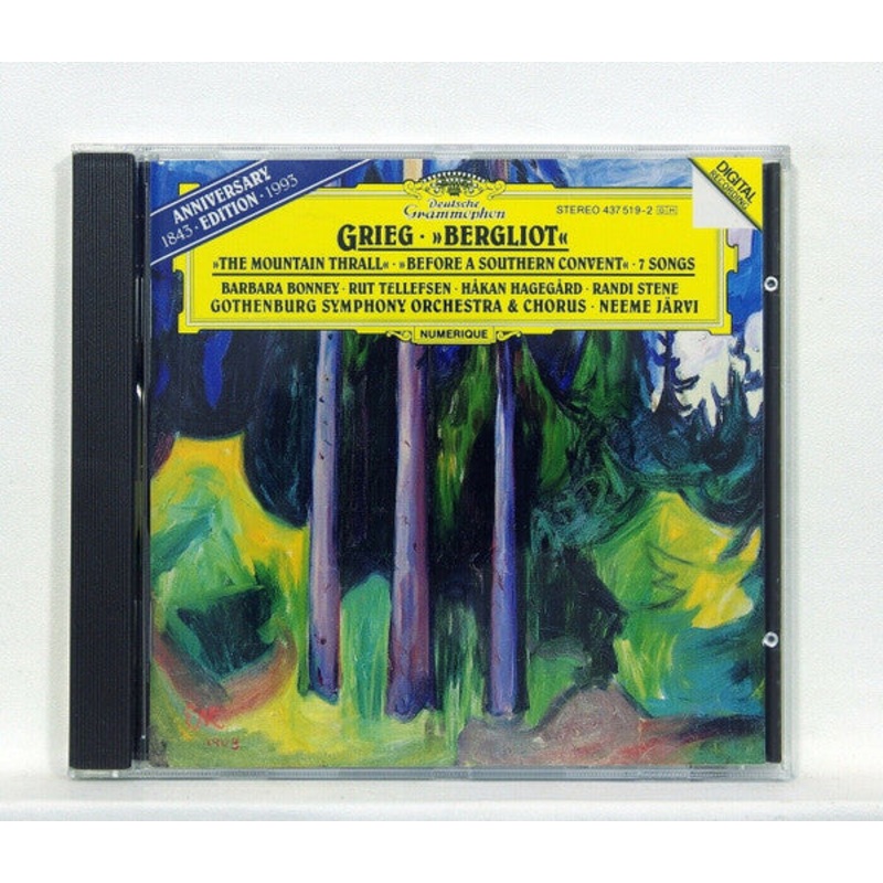 Grieg*, Barbara Bonney, Rut Tellefsen, Hkan Hagegrd, Randi Stene, Gothenburg Symphony Orchestra* & Chorus*, Neeme Jrvi – Bergliot  The Mountain Thrall  Before A Southern Convent  7 Songs (CD, Album) (Near Mint (NM or M-))