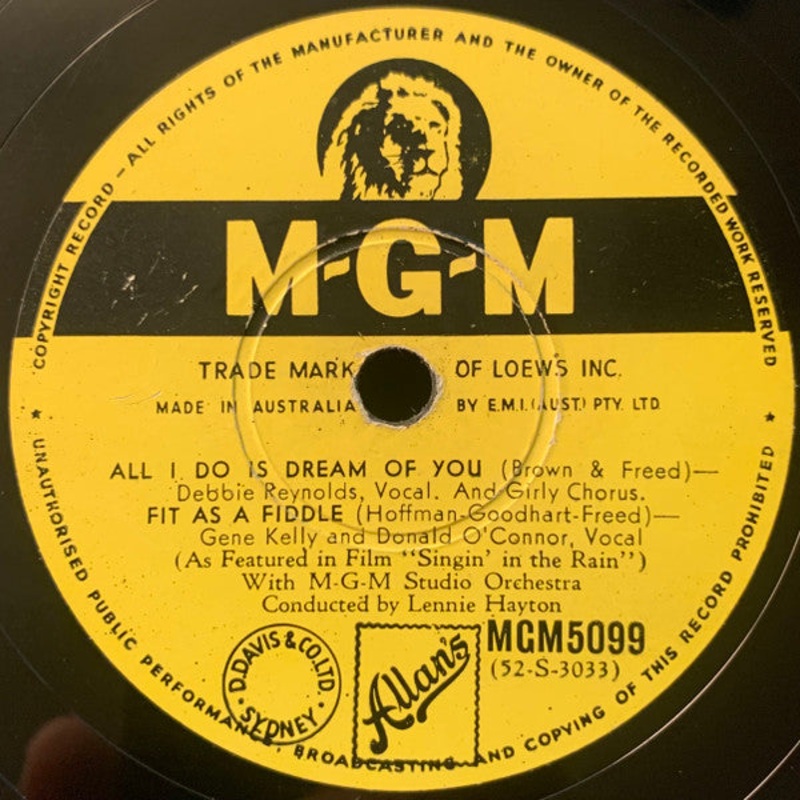 Debbie Reynolds, Gene Kelly, Donald O’Connor – All I Do Is Dream Of You / Fit As A Fiddle / Good Morning (Shellac, 10) (Very Good (VG))
