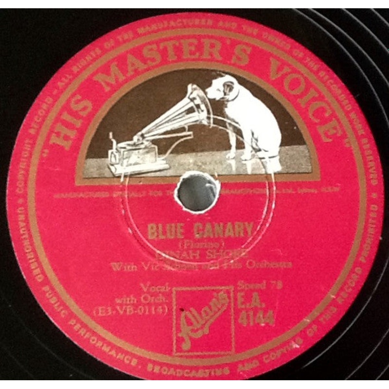 Dinah Shore – Blue Canary / Changing Partners (Shellac, 10) (Very Good (VG))