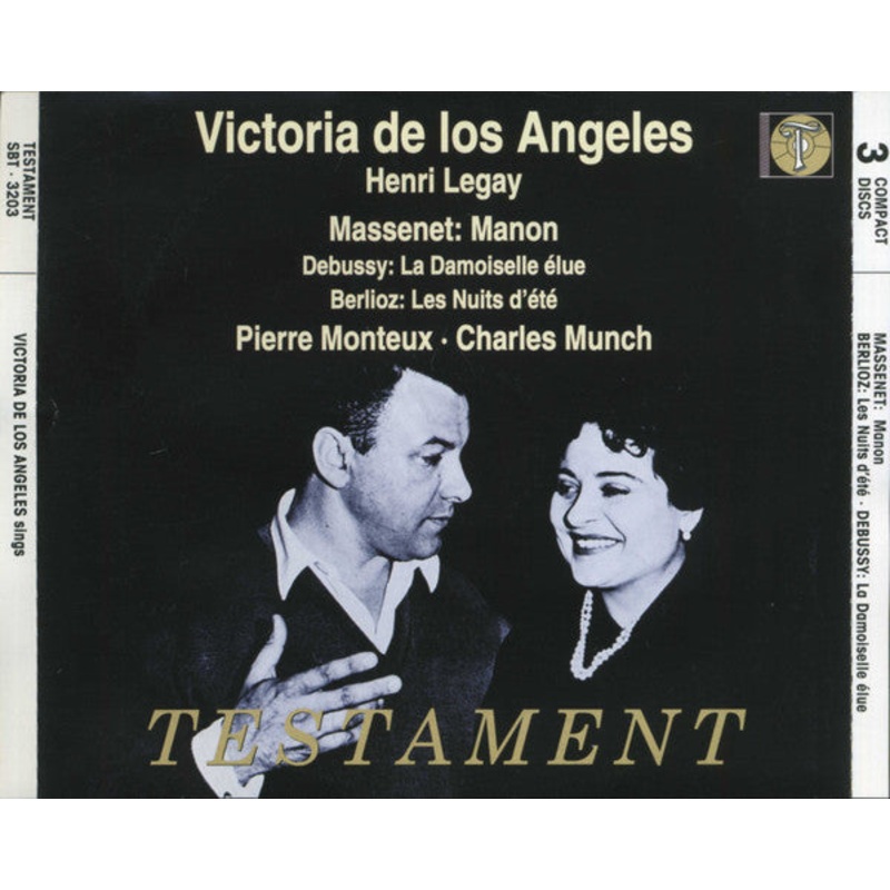 Victoria De Los Angeles, Henri Legay, Massenet*, Debussy*, Berlioz*, Pierre Monteux, Charles Munch – Manon / La Demoiselle lue / Les Nuits D’t (3xCD, Comp, Mono, RM) (Very Good Plus (VG+))