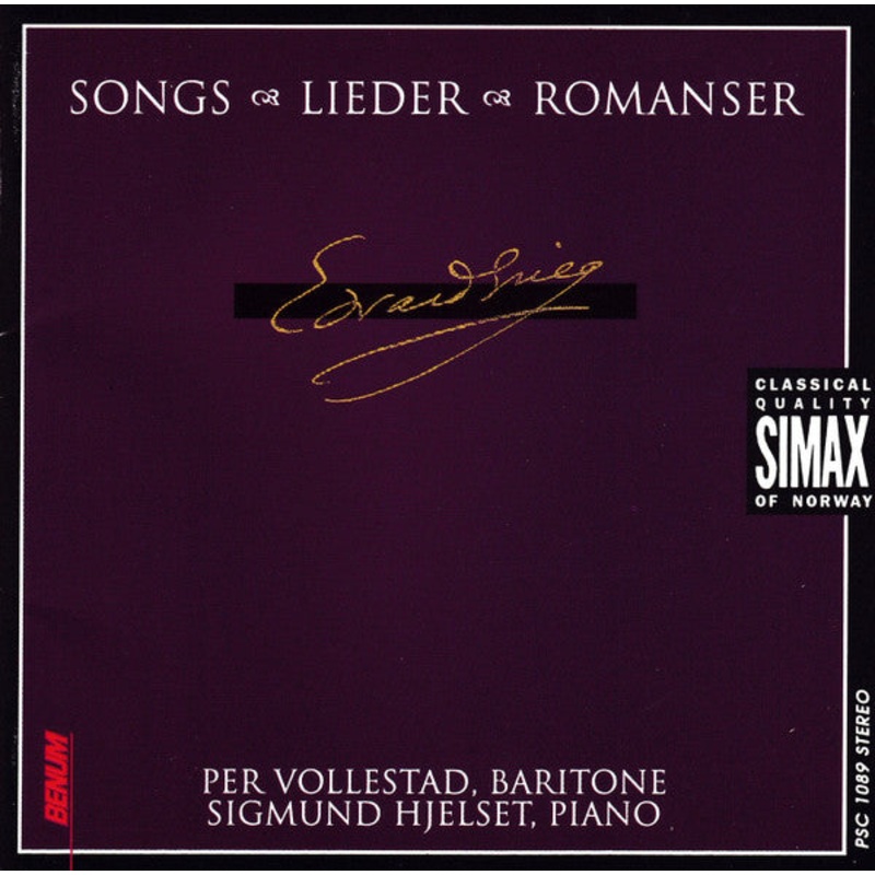 Edvard Grieg, Per Vollestad, Sigmund Hjelset – Edvard Grieg: Songs (CD) (Near Mint (NM or M-))