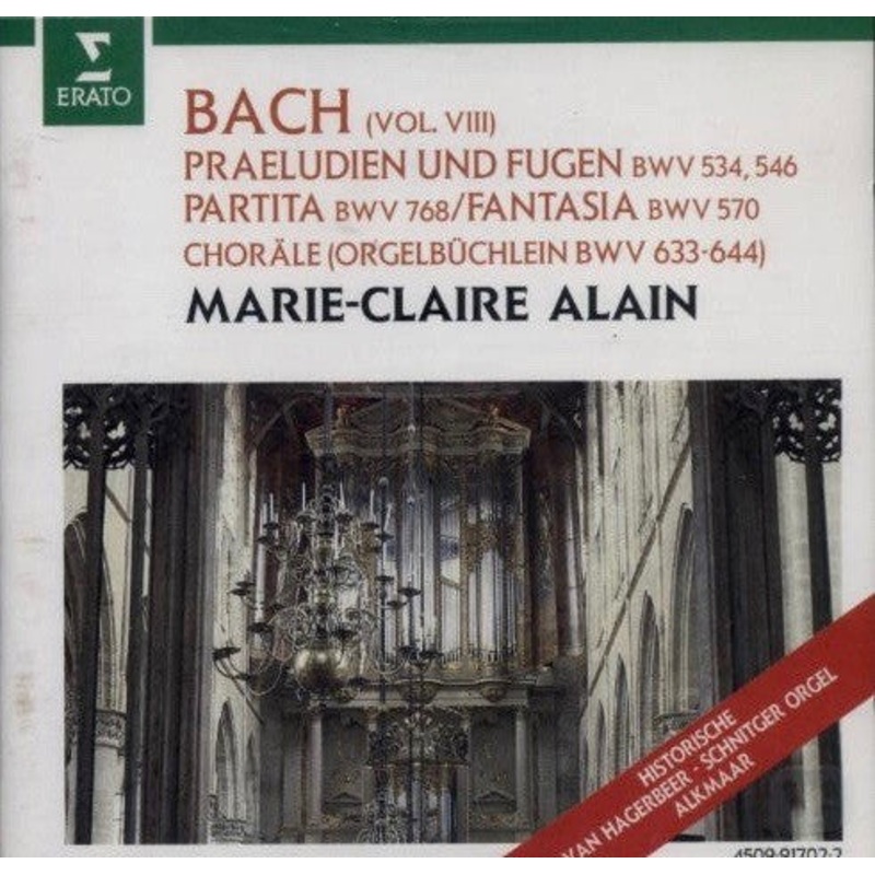 Johann Sebastian Bach, Marie-Claire Alain – Praeludien Und Fugen BWV 534, 546 / Partita BWV 768 / Fantasia BWV 570 / Chorle (Orgelbchlein BWV 633-644) (CD, Album) (Very Good Plus (VG+))