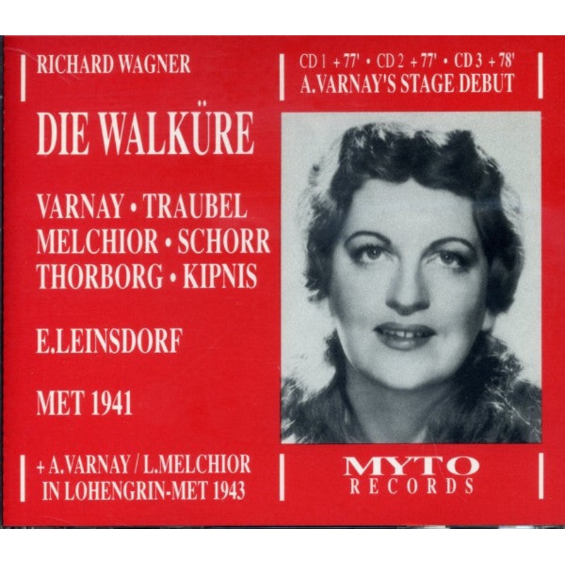 Richard Wagner – Varnay*, Traubel*, Melchior*, Schorr*, Thorborg*, Kipnis*, E. Leinsdorf* – Die Walkre (3xCD, RE, RM) (Very Good Plus (VG+))