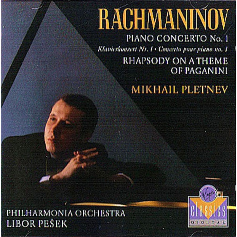 Rachmaninov* : Mikhail Pletnev / Libor Peek / Philharmonia Orchestra – Piano Concerto No. 1 / Rhapsody On A Theme Of Paganini (CD, Album) (Very Good Plus (VG+))