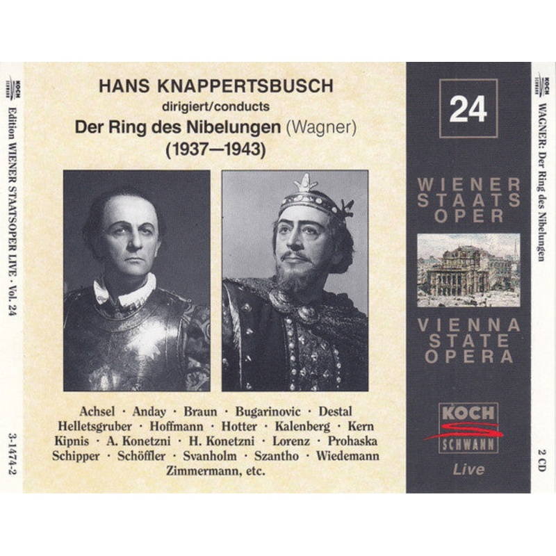 Hans Knappertsbusch, Richard Wagner – Hans Knappertsbusch Dirigiert/Conducts Der Ring Des Nibelungen (Wagner) (1937-1943) – Edition Wiener Staatsoper Live Vol. 24 (2xCD, Comp, Mono, RM) (Very Good Plus (VG+))