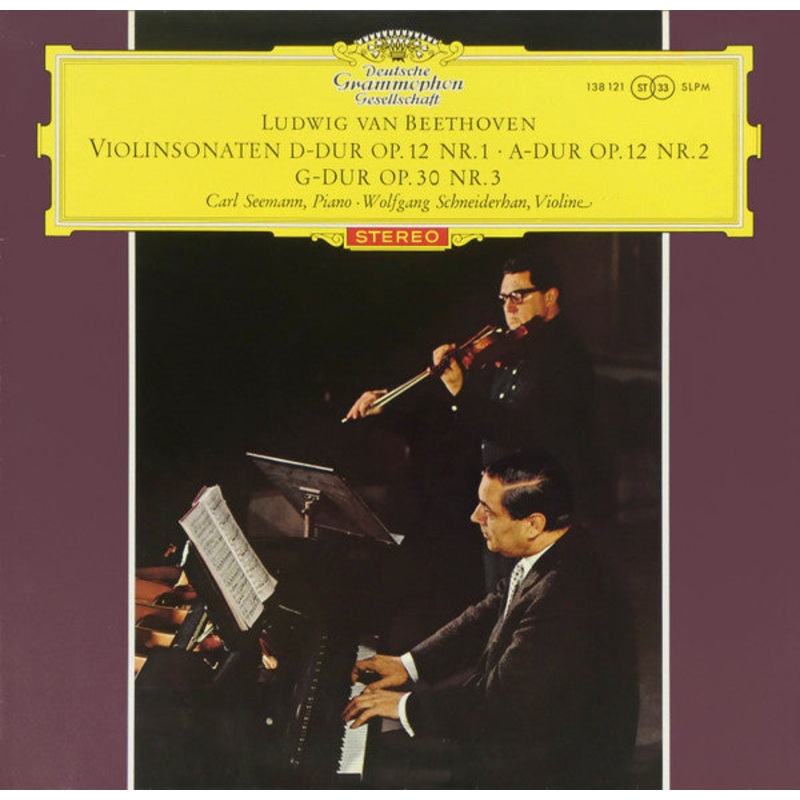 Ludwig Van Beethoven, Carl Seemann, Wolfgang Schneiderhan – Violinsonaten D-dur Op. 12 Nr. 1  A-dur Op. 12 Nr. 2 / G-dur Op. 30 Nr. 3 (LP, RE, All) (Very Good Plus (VG+))