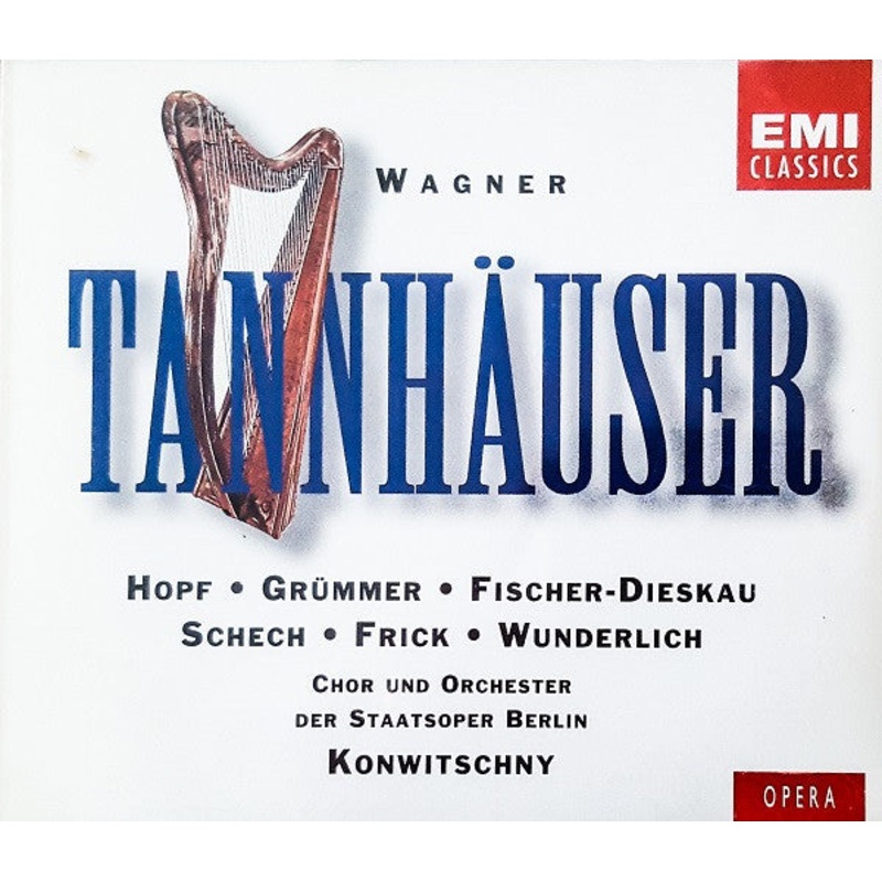 Richard Wagner, Hans Hopf  Elisabeth Grmmer  Dietrich Fischer-Dieskau  Marianne Schech  Gottlob Frick  Fritz Wunderlich  Chor Der Staatsoper Berlin Und Das Orchester Der Staatsoper Berlin  Franz Konwitschny – Tannhuser (3xCD, Album, RE,