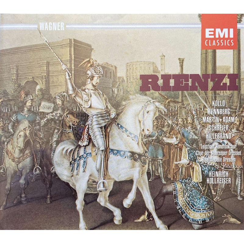 Richard Wagner – Ren Kollo  Siv Wennberg  Janis Martin  Theo Adam  Peter Schreier  Nikolaus Hillebrand  Rundfunkchor Leipzig  Chor der Staatsoper Dresden  Staatskapelle Dresden  Heinrich Hollreiser – Rienzi (3xCD, Album, RE, RM) (Very