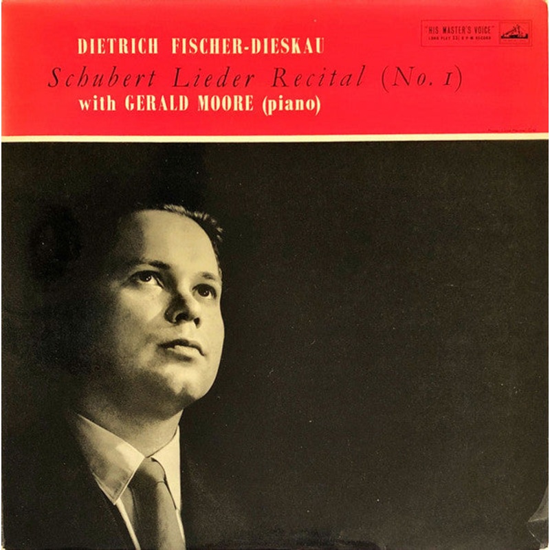 Dietrich Fischer-Dieskau, Gerald Moore – Schubert Lieder Recital (No. 1) (LP, Album, Mono, Red) (Very Good Plus (VG+))
