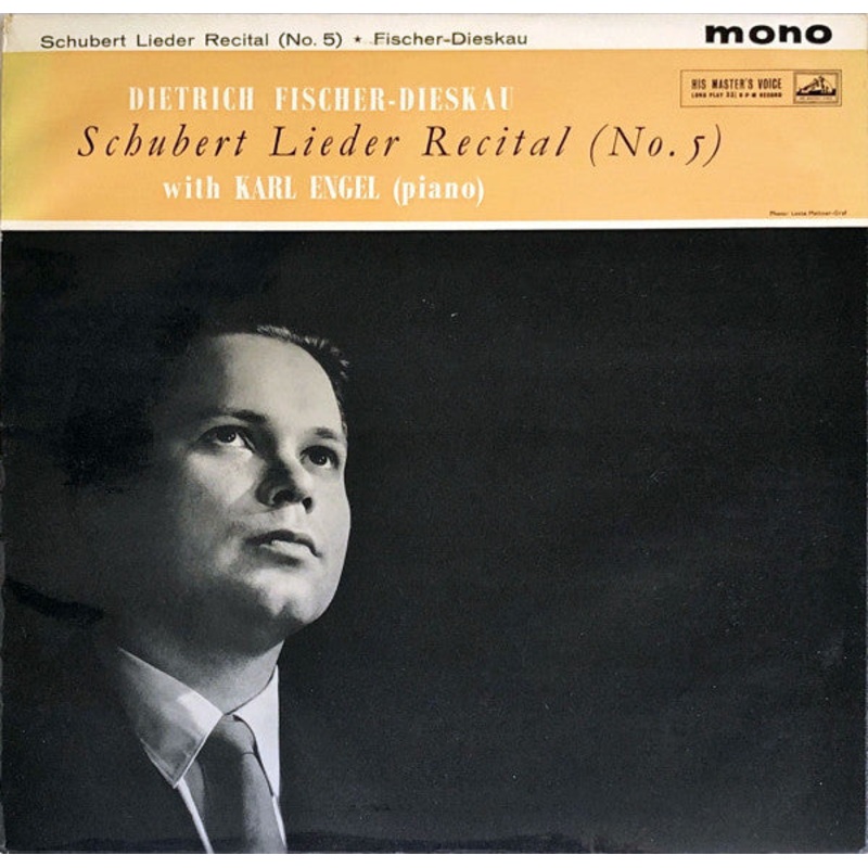 Franz Schubert, Dietrich Fischer-Dieskau With Karl Engel – Schubert Lieder Recital (No. 5) (LP, Album, Mono) (Very Good (VG))