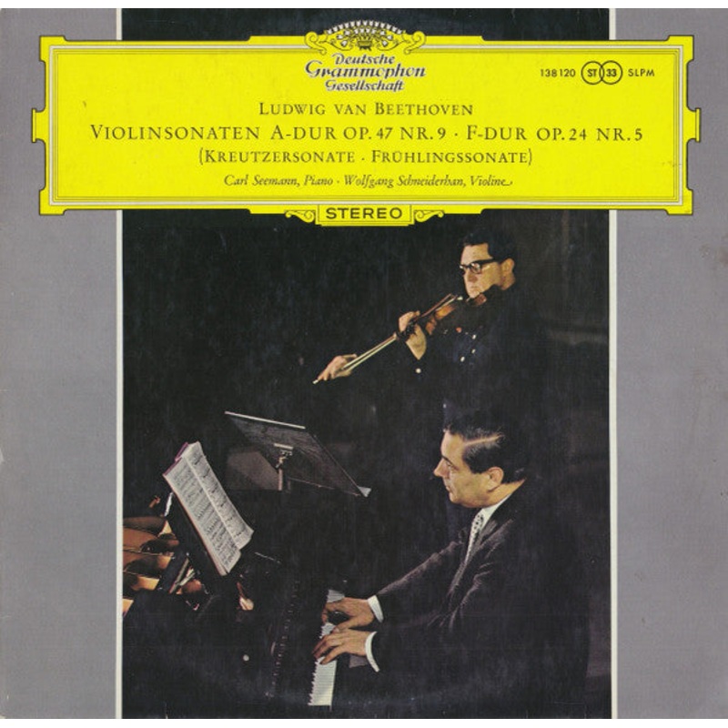 Ludwig Van Beethoven, Carl Seemann  Wolfgang Schneiderhan – Violinsonaten A-dur Op. 47 Nr. 9  F-dur Op. 24 Nr. 5 (Kreutzersonate  Frhlingssonate) (LP, RP) (Very Good Plus (VG+))