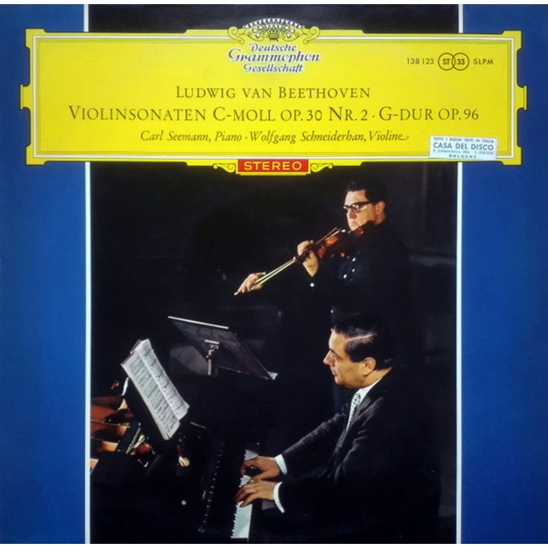 Ludwig Van Beethoven, Carl Seemann, Wolfgang Schneiderhan – Violinsonaten C-Moll Op.30 Nr.2 – G-Dur Op.96 (LP, Red) (Very Good Plus (VG+))