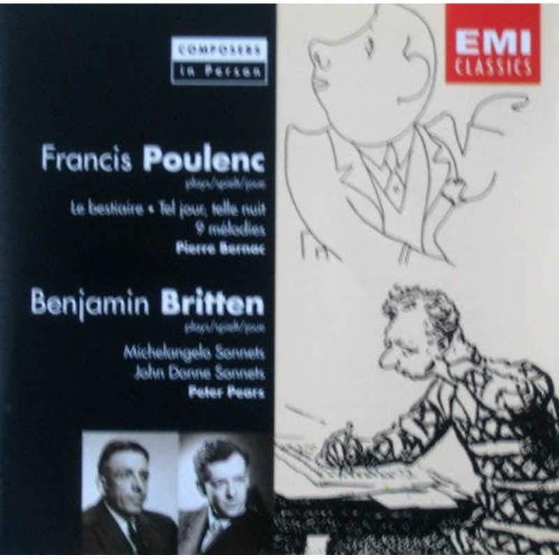 Francis Poulenc / Benjamin Britten – Pierre Bernac / Peter Pears – Le Bestiaire  Tel Jour, Telle Nuit  9 Mlodies / Michelangelo Songs  John Donne Sonnets (CD, Comp, Mono, RM) (Very Good Plus (VG+))