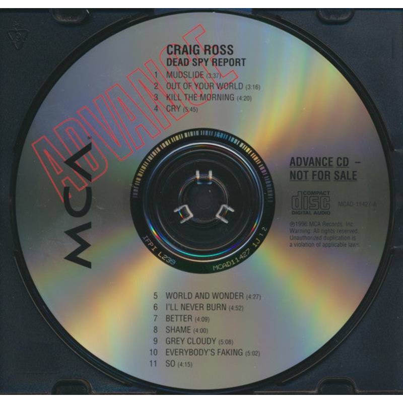 Craig Ross  – Dead Spy Report (CD, Advance, Album, Promo) (Very Good Plus (VG+))