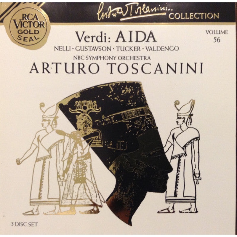 Giuseppe Verdi – Herva Nelli, Eva Gustavson, Richard Tucker , Giuseppe Valdengo, Arturo Toscanini, NBC Symphony Orchestra – Aida (3xCD, Album, Mono, RE, RM + Box) (Very Good Plus (VG+))