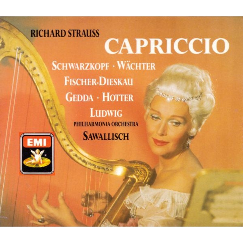 Richard Strauss – Elisabeth Schwarzkopf, Eberhard Wchter, Dietrich Fischer-Dieskau, Nicolai Gedda, Hans Hotter, Christa Ludwig, Philharmonia Orchestra, Wolfgang Sawallisch – Capriccio (2xCD, Album, Mono, RE, RM + Box) (Very Good Plus (VG+))