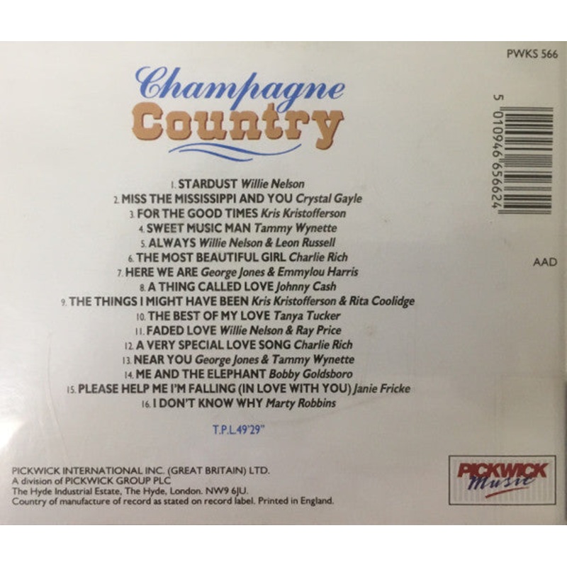 Various – Champagne Country (CD, Comp) (Very Good Plus (VG+))
