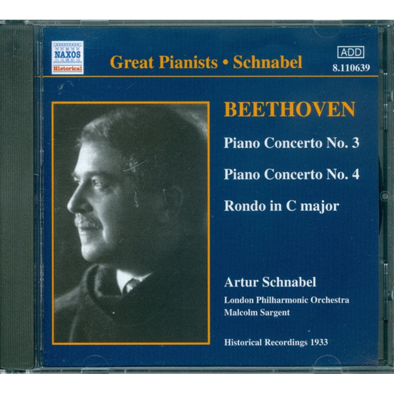 Artur Schnabel / Ludwig van Beethoven – Piano Concerto No. 3 / Piano Concerto No. 4 / Rondo (Historical Recordings 1933) (CD, Comp, RM) (Mint (M))
