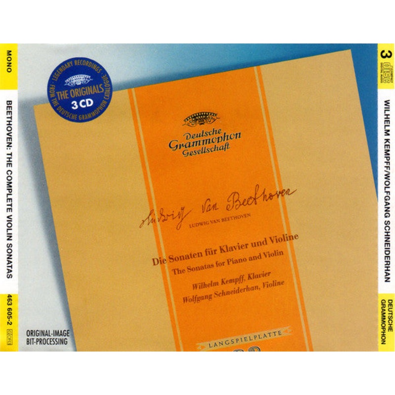 Ludwig van Beethoven, Wilhelm Kempff, Wolfgang Schneiderhan – Die Sonaten Fr Clavier Und Violine = The Sonatas For Piano And Violin (3xCD, Comp, Mono, RM) (Very Good Plus (VG+))