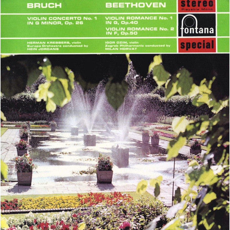 Bruch* / Beethoven*, Herman Krebbers, Europa Orchestra*, Hein Jordans / Igor Ozim, Zagreb Philharmonic*, Milan Horvat – Violin Concerto No.1 In G Minor, Op.26 / Violin Romance No.1 In G, Op.40  Violin Romance No.2 In F, Op.50 (LP, RE) (Very Good Plus (