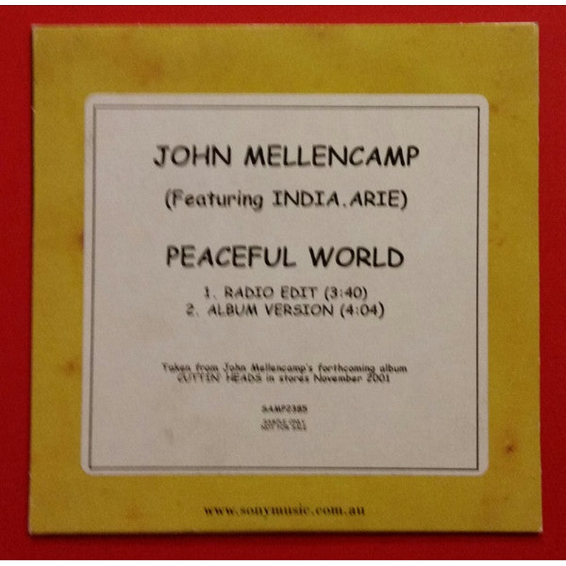 John Cougar Mellencamp – Peaceful World (CD, Promo) (Very Good (VG))