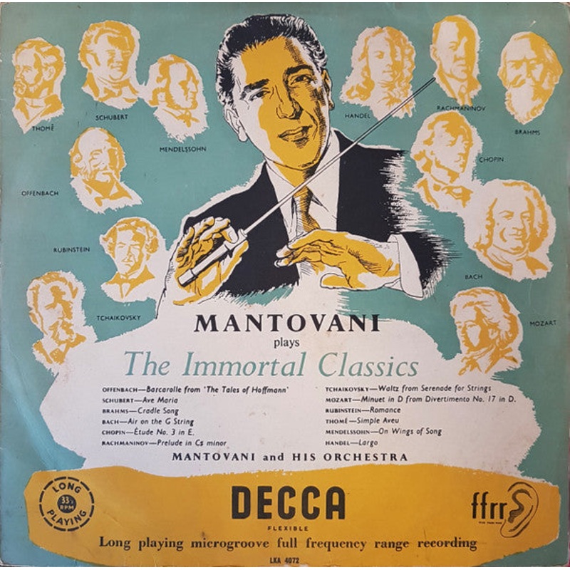 Mantovani And His Orchestra – Mantovani Plays The Immortal Classics (LP) (Very Good Plus (VG+))