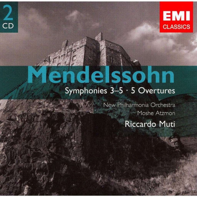Felix Mendelssohn-Bartholdy, New Philharmonia Orchestra, Moshe Atzmon, Riccardo Muti – Symphonies 3-5 / 5 Overtures (2xCD, Comp, RM) (Near Mint (NM or M-))