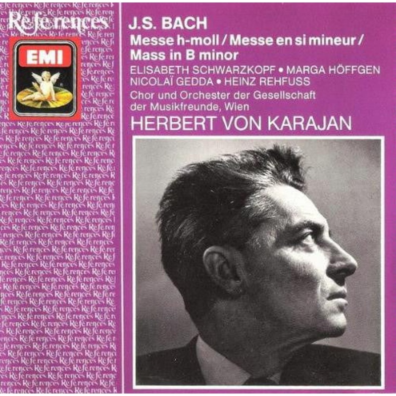J. S. Bach* / Elisabeth Schwarzkopf, Marga Hffgen, Nicolai Gedda, Heinz Rehfuss, Chor* Und Orchester Der Gesellschaft Der Musikfreunde Wien, Herbert von Karajan – Mass In B Minor (2xCD, Mono, RM) (Very Good Plus (VG+))