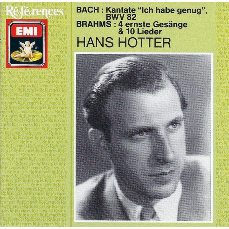 Bach* ; Brahms* – Hans Hotter – Kantate Ich Habe Genug, BWV 82  4 Ernste Gesnge & 10 Lieder (CD, Comp, Mono, RM) (Very Good Plus (VG+))
