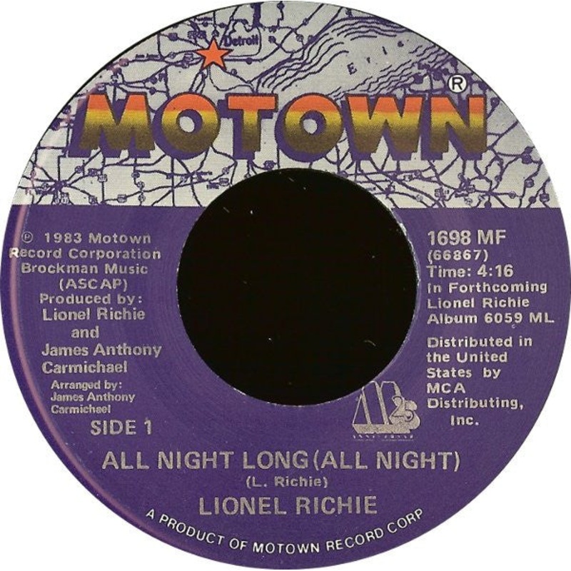 Lionel Richie – All Night Long (All Night) / Wandering Stranger (7, Single) (Very Good (VG))