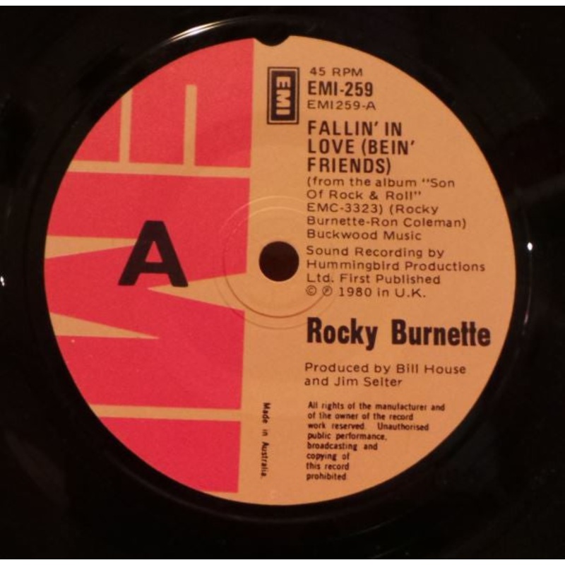 Rocky Burnette – Fallin’ In Love (Bein’ Friends) (7, Single) (Very Good (VG))
