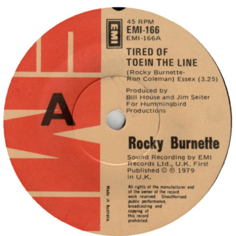 Rocky Burnette – Tired Of Toein The Line (7, Single) (Very Good (VG))