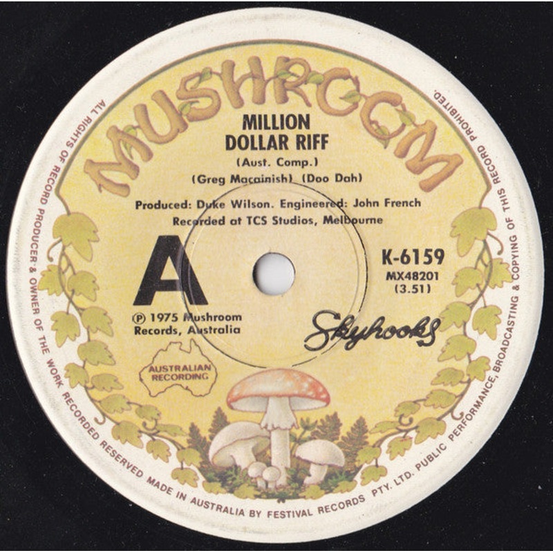 Skyhooks – Million Dollar Riff (7, Single) (Good Plus (G+))