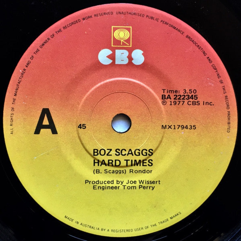 Boz Scaggs – Hard Times (7, Single) (Very Good (VG))