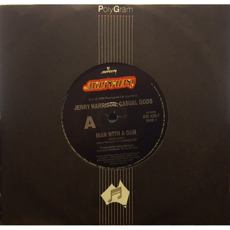 Jerry Harrison: Casual Gods – Man With A Gun (7, Single) (Very Good Plus (VG+))