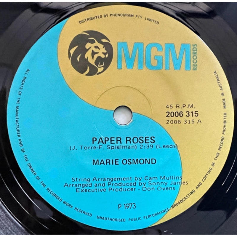 Marie Osmond – Paper Roses (7, Single) (Very Good (VG))