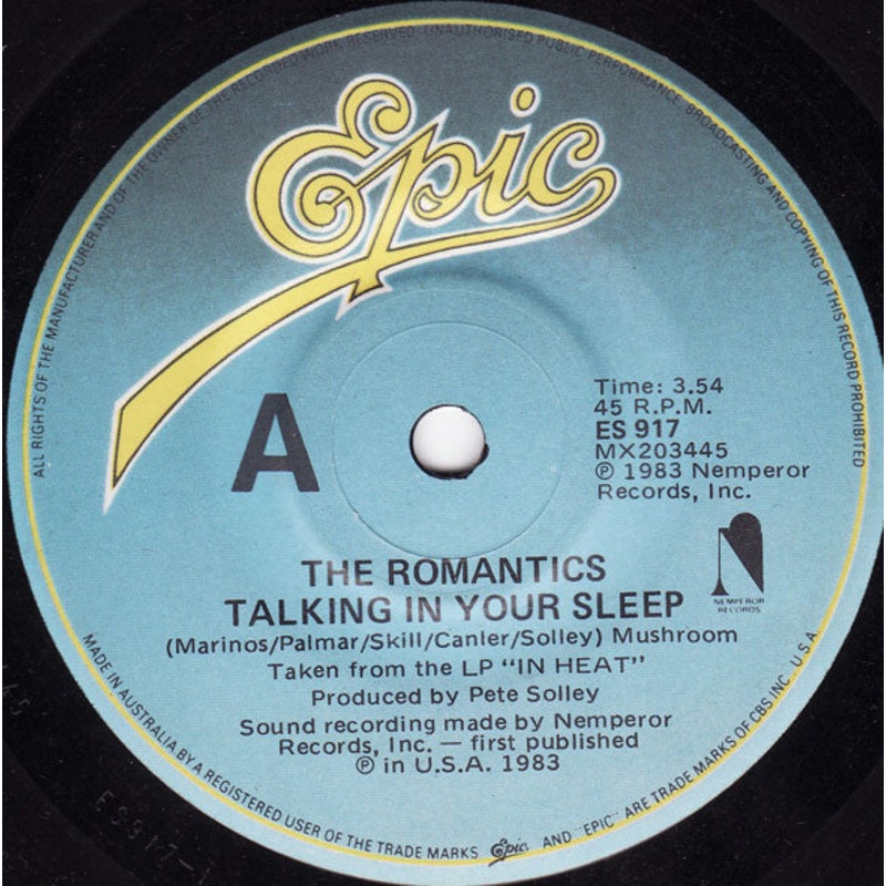 The Romantics – Talking In Your Sleep (7, Single) (Very Good (VG))