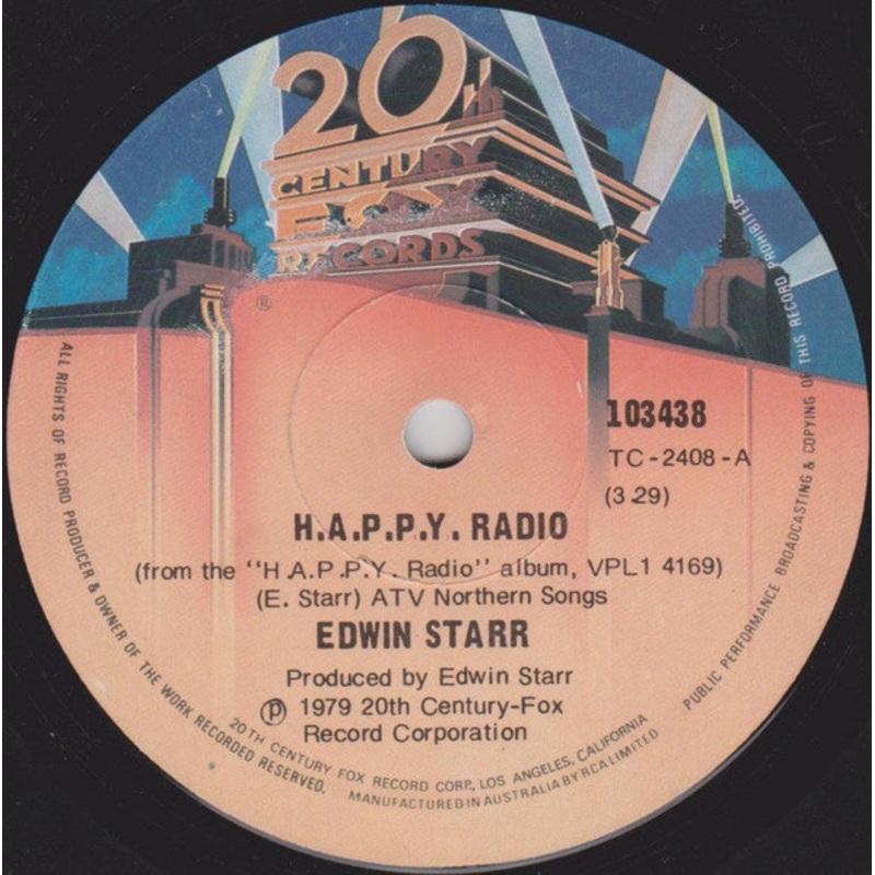 Edwin Starr – H.A.P.P.Y. Radio / My Friend (7, Single) (Very Good (VG))