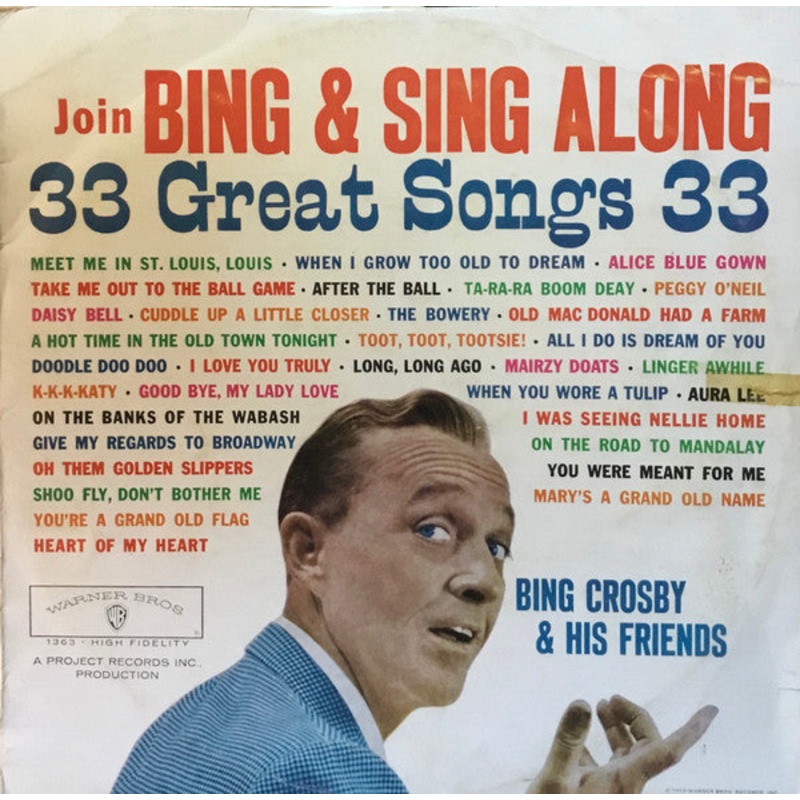 Bing Crosby – Join Bing & Sing Along (LP, Album, Mono) (Very Good (VG))