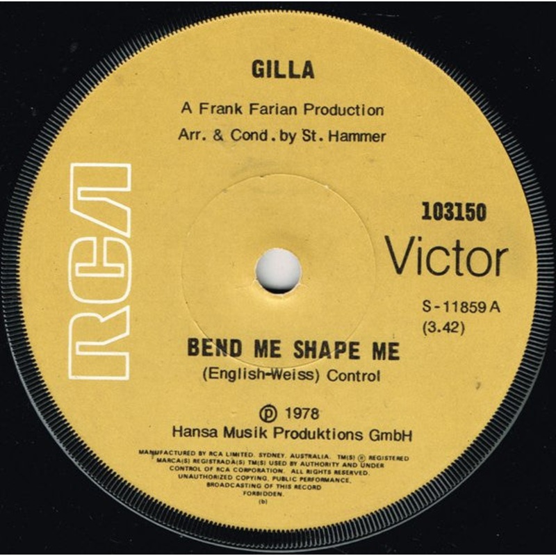 Gilla – Bend Me Shape Me (7) (Very Good Plus (VG+))