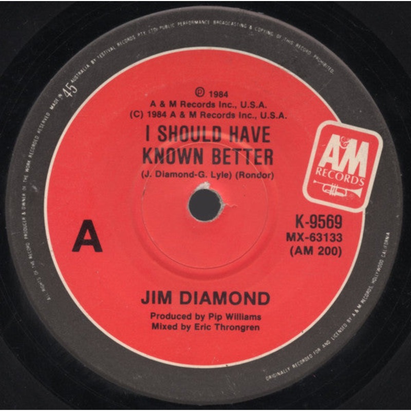 Jim Diamond – I Should Have Known Better (7, Single) (Very Good (VG))