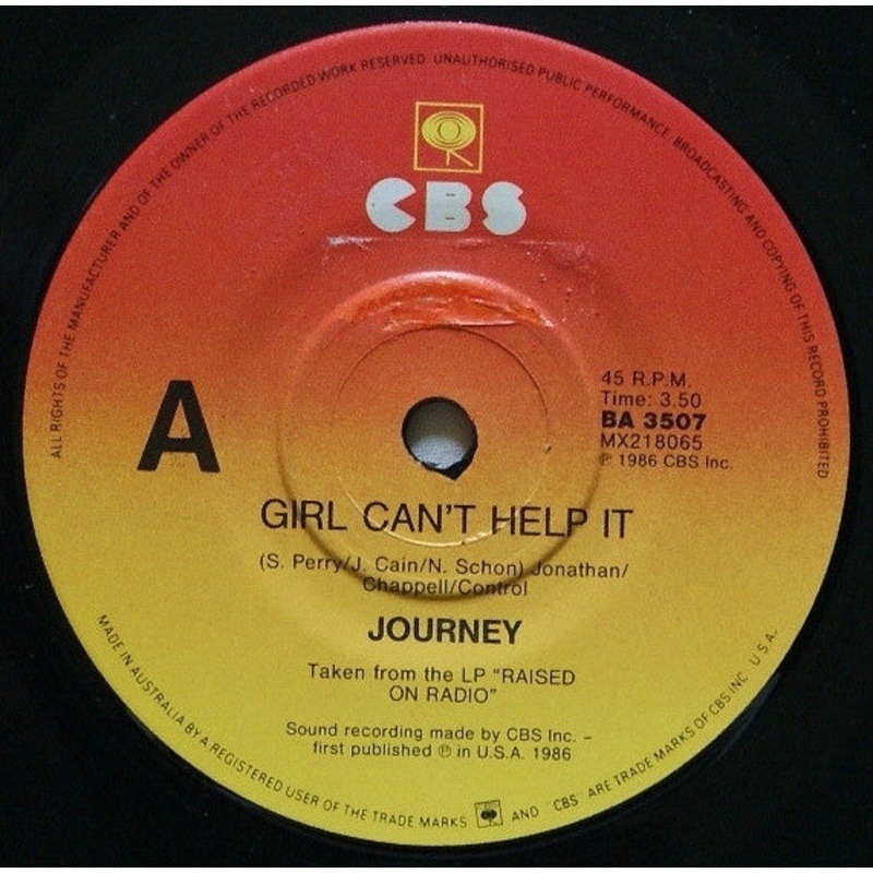 Journey – Girl Can’t Help It (7, Single) (Very Good (VG))