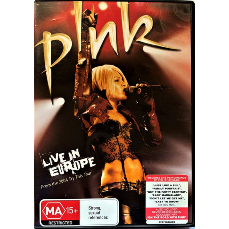 P!NK – Live In Europe – From The 2004 Try This Tour (DVD-V, PAL) (Very Good Plus (VG+))