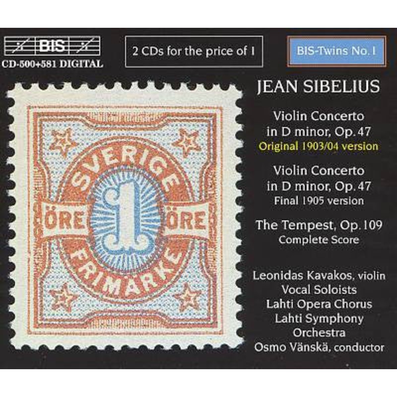 Jean Sibelius,   – Violin Concerto (2 versions)-The Tempest (2xCD, Album) (Very Good Plus (VG+))
