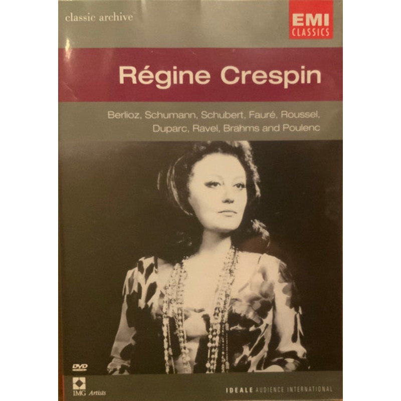 Rgine Crespin – Berlioz, Schumann, Schubert, Faur, Roussel, Duparc, Ravel, Brahms And Poulenc (DVD-V, Comp, Mono, Copy Prot., NTSC) (Mint (M))