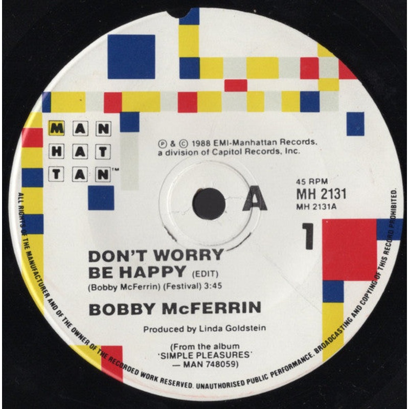 Bobby McFerrin – Don’t Worry, Be Happy (7, Single) (Very Good Plus (VG+))