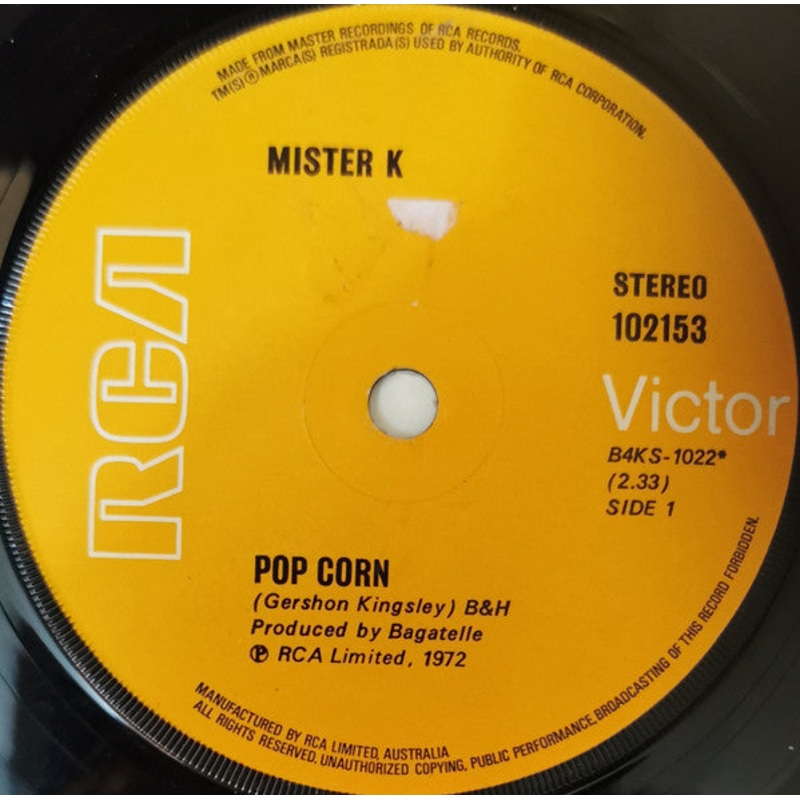 Mister K – Pop Corn / Synthetic Sister No. 1 (7, Single) (Very Good (VG))