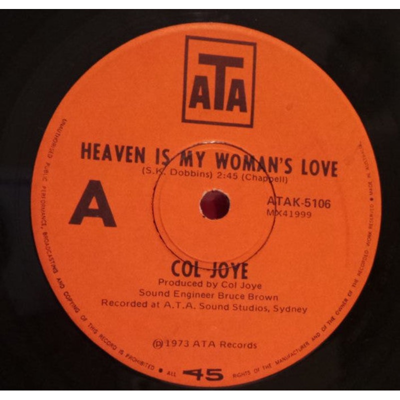 Col Joye – Heaven Is My Woman’s Love (7, Single) (Very Good Plus (VG+))